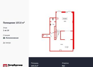 Помещение свободного назначения на продажу, 103.8 м2, Санкт-Петербург, улица Бабушкина, 53, метро Ломоносовская