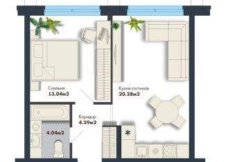 Продам 1-комнатную квартиру, 41.7 м2, Екатеринбург, метро Ботаническая, Сибирский тракт, 16