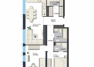 Продажа 2-ком. квартиры, 74.7 м2, Свердловская область, Сибирский тракт, 16