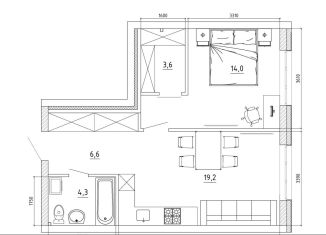 Продается двухкомнатная квартира, 49.1 м2, Кемерово