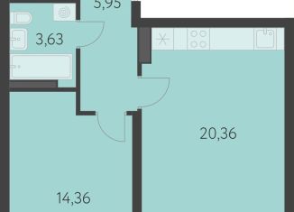 Продается 1-комнатная квартира, 48.3 м2, Екатеринбург, улица Академика Парина, 37А