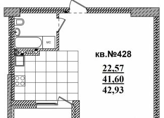 Продам квартиру студию, 42.9 м2, Новосибирск, метро Площадь Ленина, Садовая улица, 17