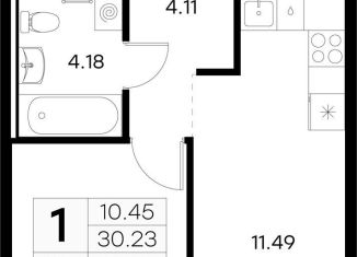 Продажа 1-комнатной квартиры, 31.2 м2, городской посёлок Новоселье