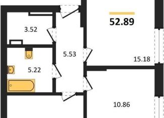 Продаю 2-ком. квартиру, 52.9 м2, Новосибирск, метро Золотая Нива, улица Королёва, 2