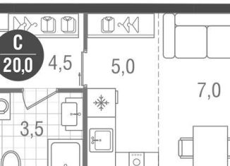 Продам квартиру студию, 20 м2, Москва, Кавказский бульвар, 51