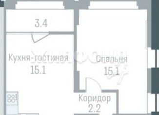 1-ком. квартира на продажу, 44.8 м2, Новосибирск, улица Немировича-Данченко, 145с1, Кировский район