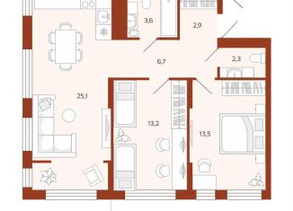 Продается 2-комнатная квартира, 67.2 м2, Тюмень