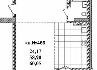 Квартира на продажу студия, 60.1 м2, Новосибирск, Садовая улица, 17, метро Речной вокзал