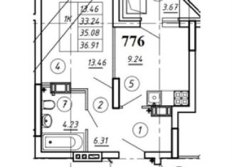 Продажа однокомнатной квартиры, 36.9 м2, Самара, Московское шоссе, 18-й километр, 55