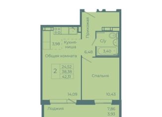 Продажа 2-ком. квартиры, 42.3 м2, Кемерово, улица Веры Волошиной