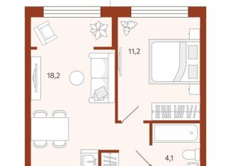 Продаю 1-ком. квартиру, 37.8 м2, Тюмень