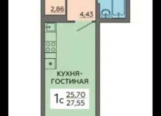 Продам квартиру студию, 27.6 м2, Воронежская область, улица Ворошилова, 63/2