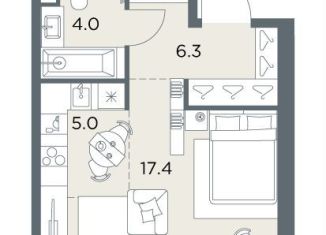 Продается квартира студия, 32.7 м2, деревня Поздняково