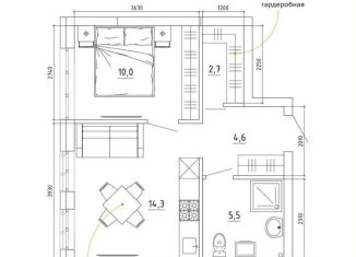 Продается двухкомнатная квартира, 38.3 м2, Кемерово, Рудничный район