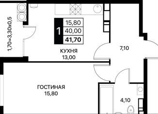 Продаю 1-ком. квартиру, 41.7 м2, Ростовская область, Берберовская улица, 15