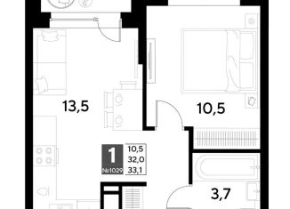 1-ком. квартира на продажу, 33.1 м2, Омск, Ленинский округ