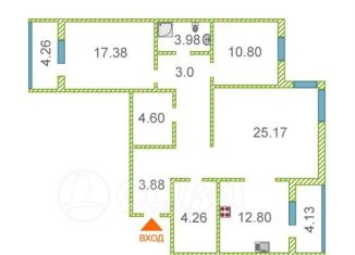 Продам 3-ком. квартиру, 89.2 м2, Тюмень, улица Федюнинского, 30к2