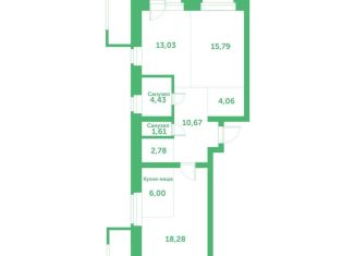 Продаю двухкомнатную квартиру, 99.1 м2, Новосибирская область, автодорога № 11