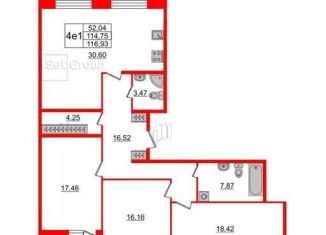 Продам 3-комнатную квартиру, 116 м2, Санкт-Петербург, улица Александра Матросова, 3, метро Выборгская