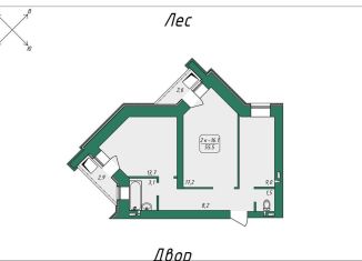 Продам 2-комнатную квартиру, 54.8 м2, Томск, Нижний переулок, 51