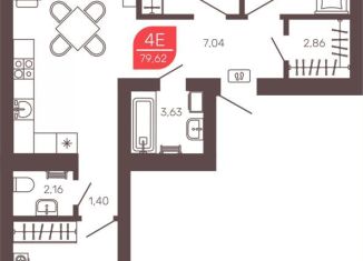 Продажа 4-комнатной квартиры, 79.6 м2, Забайкальский край