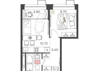 Продам 1-ком. квартиру, 31.2 м2, Нижний Новгород, метро Кировская