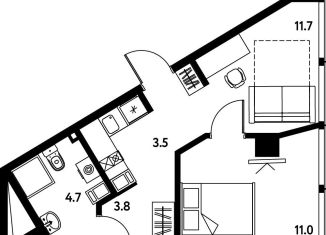 Продаю 1-комнатную квартиру, 34.7 м2, Санкт-Петербург, Московский район, Московский проспект, 115В