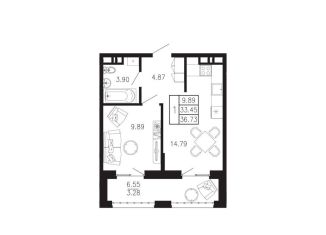 Продается 1-ком. квартира, 36.7 м2, Крым