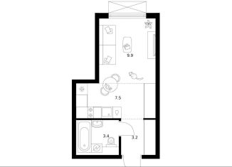 Продаю квартиру студию, 24 м2, Москва, жилой комплекс 2-й Иртышский, 1.3