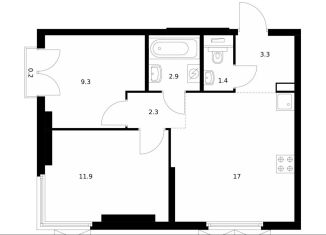 Продаю 2-ком. квартиру, 48.3 м2, Москва, метро Бутырская, жилой комплекс Руставели 14, к2.7