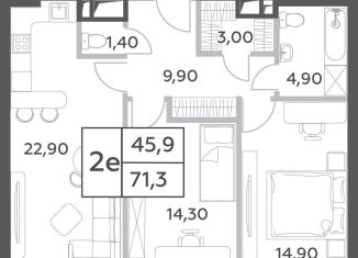 Продаю 3-ком. квартиру, 71.3 м2, Москва, район Раменки, проспект Генерала Дорохова, вл1к1