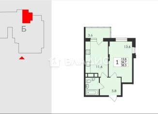 Продажа 1-ком. квартиры, 38.3 м2, Владимир, Фрунзенский район, Добросельская улица, 180