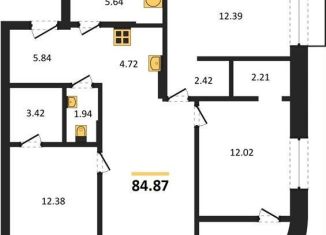 3-комнатная квартира на продажу, 84.9 м2, Новосибирск, метро Заельцовская, Игарская улица, 40/2