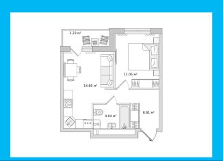 Продается 1-ком. квартира, 36.4 м2, деревня Новосаратовка, улица Первых, 4к3