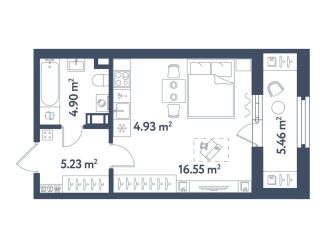 Продается квартира студия, 34.3 м2, Санкт-Петербург, метро Московские ворота