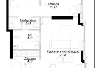 Двухкомнатная квартира на продажу, 67.8 м2, Москва, 1-й Сетуньский проезд, 8, метро Спортивная