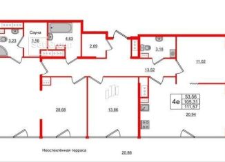 Продам четырехкомнатную квартиру, 111 м2, Санкт-Петербург, Светлановский проспект, 14к1, Выборгский район