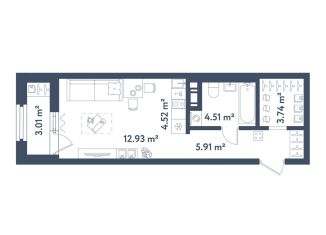 Продажа квартиры студии, 33.1 м2, Санкт-Петербург, метро Московские ворота