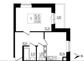 Продается 1-комнатная квартира, 41 м2, Ленинградская область