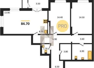 Продается двухкомнатная квартира, 84.7 м2, Новосибирская область