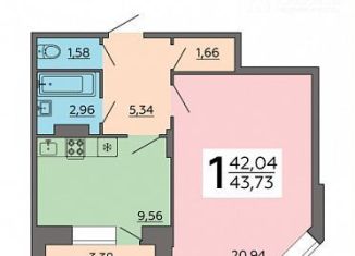 Продам однокомнатную квартиру, 42 м2, Воронеж, Ростовская улица, 73Д, Левобережный район