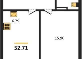 Продажа однокомнатной квартиры, 52.7 м2, Новосибирск, Ленинский район, улица Титова, 48