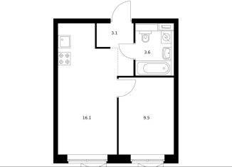 Продам однокомнатную квартиру, 31.9 м2, Москва, станция Бульвар Рокоссовского