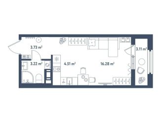 Продажа квартиры студии, 29.3 м2, Санкт-Петербург, Московский район