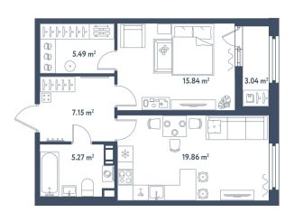 Продаю 1-ком. квартиру, 55.1 м2, Санкт-Петербург, Московский район