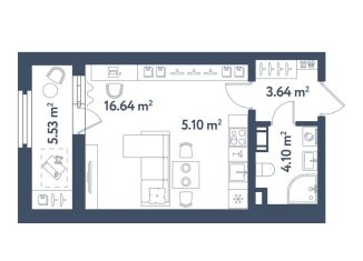 Продам квартиру студию, 32.3 м2, Санкт-Петербург, метро Московские ворота