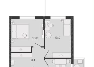 Продам 2-комнатную квартиру, 49.3 м2, Краснодарский край, ЖК Дзенпарк, 1/1