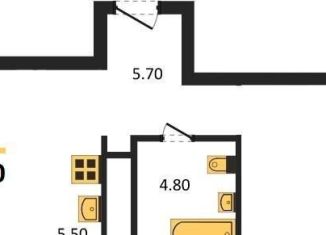 Продажа 2-ком. квартиры, 53.5 м2, Новосибирск, метро Золотая Нива, улица Фрунзе, с1