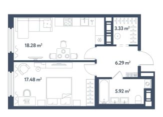 Продается 1-комнатная квартира, 51.3 м2, Санкт-Петербург, Московский район