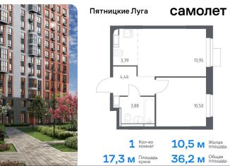 Продажа 1-комнатной квартиры, 36.2 м2, деревня Юрлово, жилой комплекс Пятницкие Луга, к2/1